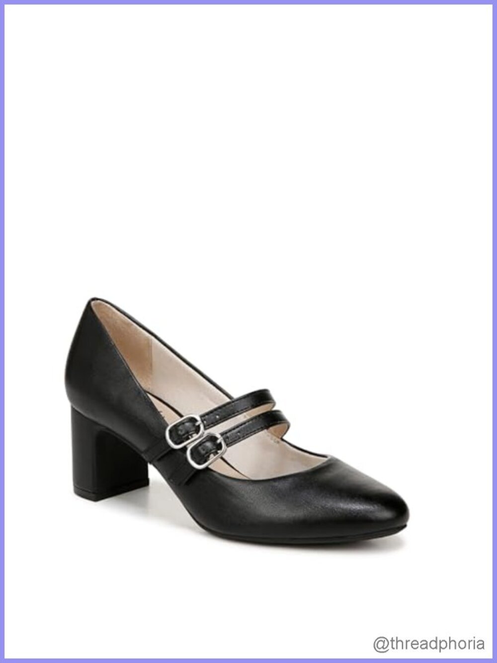 Mary Jane Block Heel Pump Round Toe Buckle Casual Business Shoe